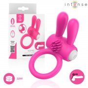 ANEL VIBRAT�RIO INTENSE - HOPPS VIBRATING PENIS RING COM ESTIMULADOR DE CLIT�RIS ROSA