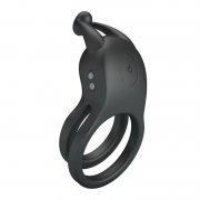 ANEL VIBRAT�RIO RECARREG�VEL PRETTY LOVE - GOODWIN DOUBLE VIBRATING COCK RING PRETO