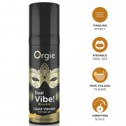 VIBRADOR L�QUIDO COM EFEITO VIBRA��O ORGIE - DUAL VIBE! PIÑA COLADA KISSABLE LIQUID VIBRATOR 15 ML