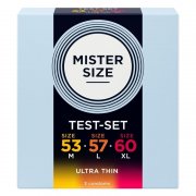 PRESERVATIVOS MISTER TAMANHO - SAMPLE PACK CONDOMS TAMANHO 53-57-60 MM (3 UNIDADES)