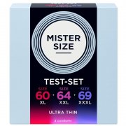PRESERVATIVOS MISTER TAMANHO - SAMPLE PACK CONDOMS TAMANHO 60-64-69 MM (3 UNIDADES)