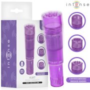 MASSAJADOR INTENSE - KURT MINI COM 4 INTERCHANGEABLE HEADS ROXO