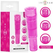 VIBRADOR INTENSE - KURT MINI MASSAGER COM 4 CABE�AS INTERCAMBI�VEIS ROSA