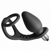 PLUG ROCKS-OFF - RO-ZEN PROSTATE VIBRATOR COM DUAL RING 7 VELOCIDADES ONYX PRETO