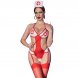 Foto 0: FANTASIA DE ENFERMEIRA CHILIROSE - CR 4631 SET BODYSUIT NURSE CROTCHLESS VERMELHO S/M