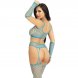 Foto 2: CONJUNTO LEG AVENUE - CROP TOP STOCKINGS & GLOVES AZUL