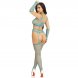 Foto 3: CONJUNTO LEG AVENUE - CROP TOP STOCKINGS & GLOVES AZUL