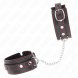 Foto 1:  KINK - SMALL WRIST RESTRAINTS PRETO COM VERMELHO LINING ADJUSTABLE 14-24 CM X 3.5 CM