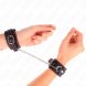 Foto 3:  KINK - SMALL WRIST RESTRAINTS PRETO COM VERMELHO LINING ADJUSTABLE 14-24 CM X 3.5 CM