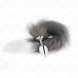 Foto 1: PLUG COM CAUDA KINK - ANAL TAMANHO M 8 X 3.5 CM COM SYNTHETIC 40 CM GREY E BRANCO
