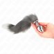 Foto 2: PLUG COM CAUDA KINK - ANAL TAMANHO M 8 X 3.5 CM COM SYNTHETIC 40 CM GREY E BRANCO