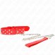 Foto 0: KINK - RING RIVET STRAP NECKLACE WITH BELT 65 CM RED ADJUSTABLE 36-50 CM X 3.8 CM
