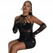 Foto 2: SUBBLIME - 952235 FISHNET BODYSTOCKING WITH RHINESTONES AND BLACK GLOVES ONE SIZE