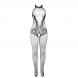 Foto 4: CATSUIT SUBBLIME - 951801 FISHNET E LACE CROTCHLESS COM HIGH NECK PRETO ONE SIZE