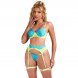 Foto 3: CONJUNTO SUBBLIME - 955311 CONJUNTO DE SUTI� COM LA�O E GARTER LINES VERDE E AZUL S/M