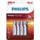Foto 0: PHILIPS - POWER ALKALINE AAA BATTERY LR03 BLISTER*4