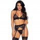 Foto 0: CONJUNTO DE TRS PEAS LEG AVENUE - TOP, GARTER CINTO E G-STRING L