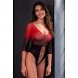 Foto 1: TEDDY PASSION - BS118 PRETO E VERMELHO MESH BODYSTOCKING