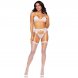 Foto 1: CONJUNTO DE TR�S PE�AS LEG AVENUE - BRA, GARTER CINTO E G-STRING L