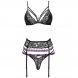 Foto 2: CONJUNTO LIVCO CORTI FASHION - SNEHANA LC 90443 SUTI� + CINTO DE LIGAS + CUECA PRETO L/XL