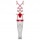 Foto 5: TEDDY LIVCO CORSETTI FASHION - THIARA LC 20213 SET BODY + STOCKINGS VERMELHO L/XL