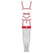 Foto 6: TEDDY LIVCO CORSETTI FASHION - THIARA LC 20213 SET BODY + STOCKINGS VERMELHO L/XL