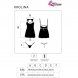 Foto 3: CONJUNTO LIVCO CORTI FASHION - KROLINA LC 90734 CHEMISE + TANGA PRETO L/XL
